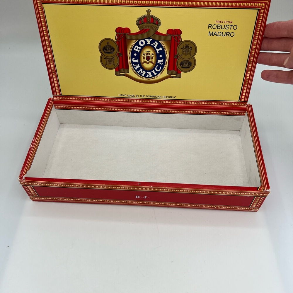 Royal Jamaica Empty Cigar Box Dominican Republic Vintage 10x5” Storage Decor - Picture 6 of 9